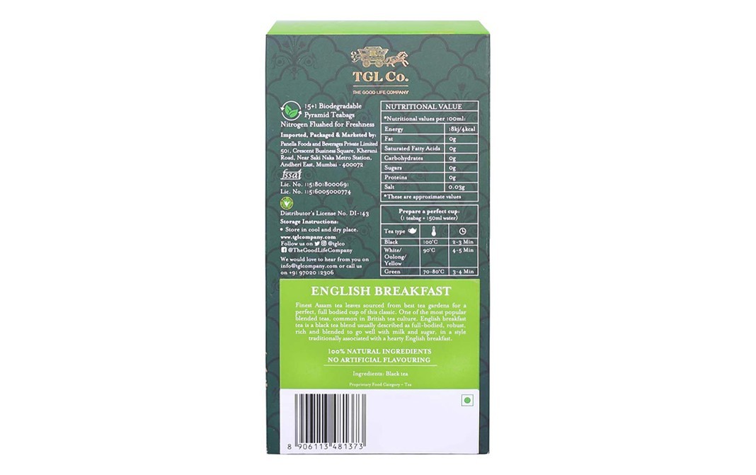 TGL Co. English Breakfast Tea    Pack  16 pcs